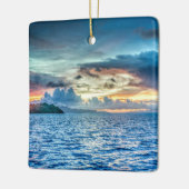 Bora Bora prachtige zonsondergang Keramisch Ornament (Links)