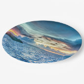 Bora Bora prachtige zonsondergang Papieren Bordje (Gekanteld)