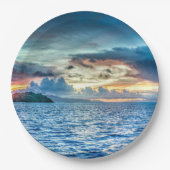 Bora Bora prachtige zonsondergang Papieren Bordje (Voorkant)