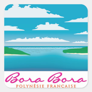 Bora Bora reef Vierkante Sticker