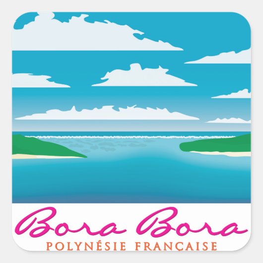 Bora Bora reef Vierkante Sticker (Voorkant)