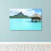 Bora Bora resort canvas print (Insitu (Houten vloer))