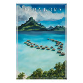 Bora bora retro reisposter, Frans-Polynesië Perfect Poster (Voorkant)