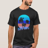 Bora Bora Retro Tropical Palm Trees Vacation T-shirt (Voorkant)