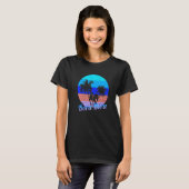 Bora Bora Retro Tropical Palm Trees Vacation T-shirt (Voorkant volledig)