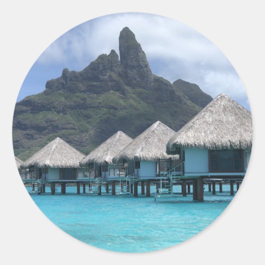 Bora Bora Ronde Sticker (Voorkant)