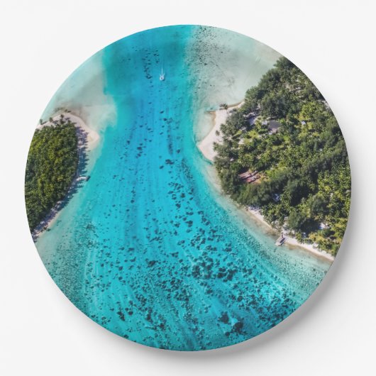 Bora Bora - route naar de oceaan Papieren Bordje (Voorkant)