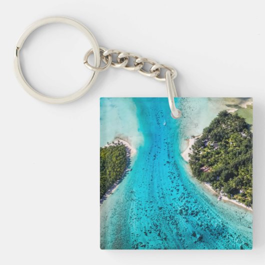 Bora Bora - route naar de oceaan Sleutelhanger (Voorkant)