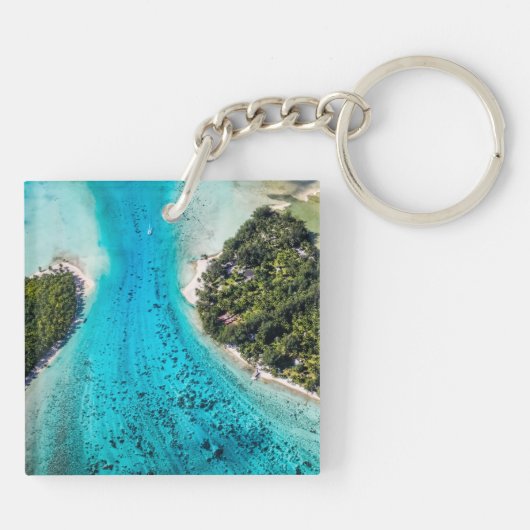 Bora Bora - route naar de oceaan Sleutelhanger (Achterkant)