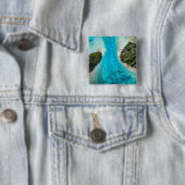 Bora Bora - route naar de oceaan Vierkante Button 5,1 Cm (In situ)