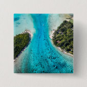 Bora Bora - route naar de oceaan Vierkante Button 5,1 Cm (Voorkant)