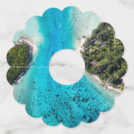 Bora Bora - route naar de oceaan Wijnglaslabel (Achterkant)