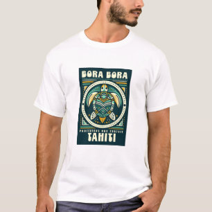 Bora Bora schildpad, beschermen onze Tahiti-schild T-shirt