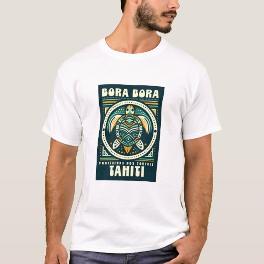 Bora Bora schildpad, beschermen onze Tahiti-schild T-shirt (Voorkant)