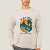 Bora Bora Sereniteit – Tropisch  Frans Polynesië Tri-Blend Shirt (Voorkant volledig)