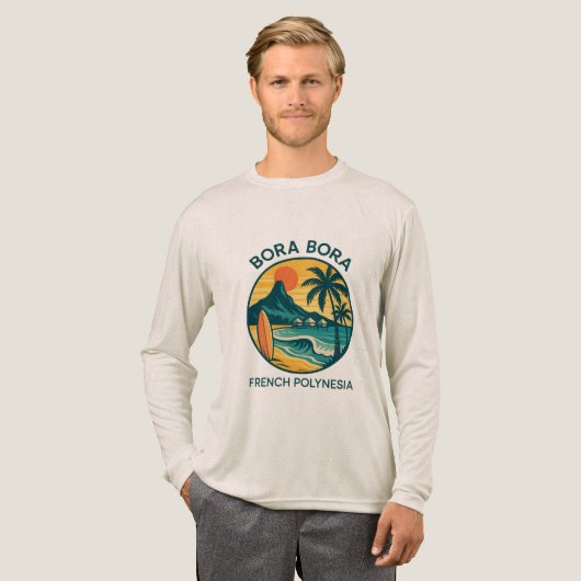 Bora Bora Sereniteit – Tropisch  Frans Polynesië Tri-Blend Shirt (Voorkant)