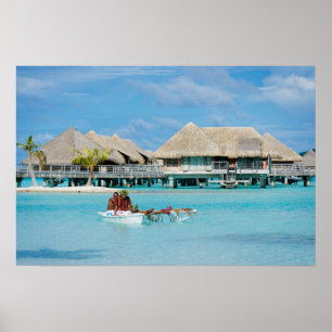 Bora Bora stijl ontbijtservice in kano poster
