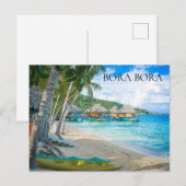 Bora Bora Strand Overwater Bungalows Foto Briefkaart (Voorkant / Achterkant)