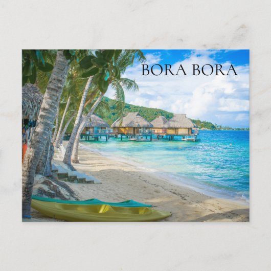 Bora Bora Strand Overwater Bungalows Foto Briefkaart (Voorkant)