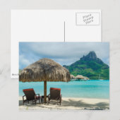 Bora Bora strand stoelen briefkaart (Voorkant / Achterkant)