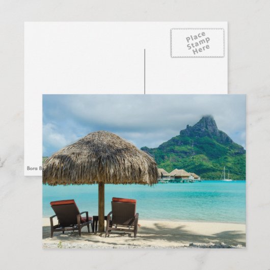 Bora Bora strand stoelen briefkaart (Voorkant / Achterkant)