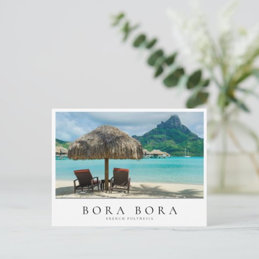Bora Bora strandstoelen, Polynesië Briefkaart (Staand voorkant)