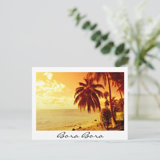 Bora Bora sunset briefkaart (Staand voorkant)