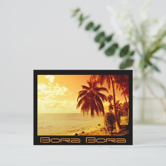 Bora Bora sunset briefkaart (Staand voorkant)