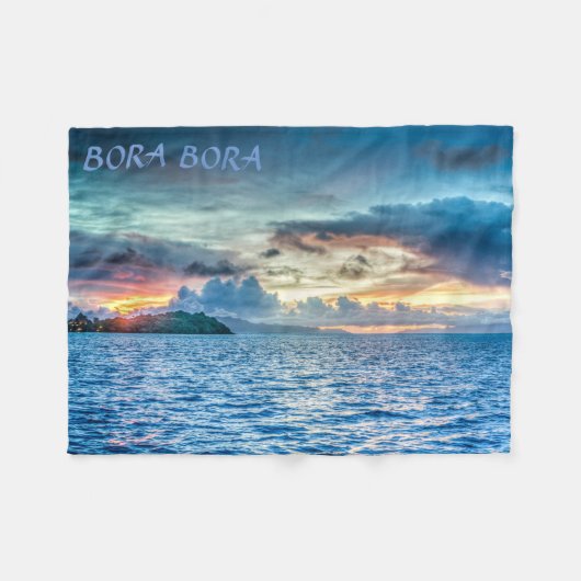 Bora Bora Sunset over de oceaan Fleece Deken (Voorkant (Horizontaal))