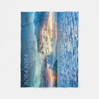Bora Bora Sunset over de oceaan Fleece Deken