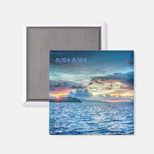 Bora Bora Sunset over de oceaan Magneet (Voorkant / Achterkant)