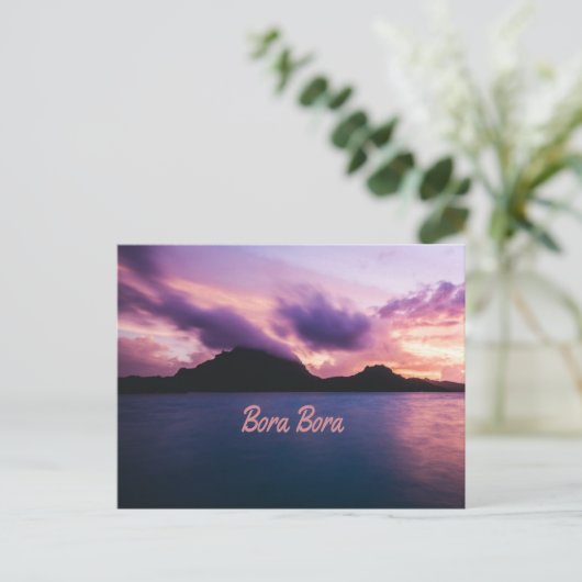 Bora Bora Suset Island Beach Briefkaart (Staand voorkant)