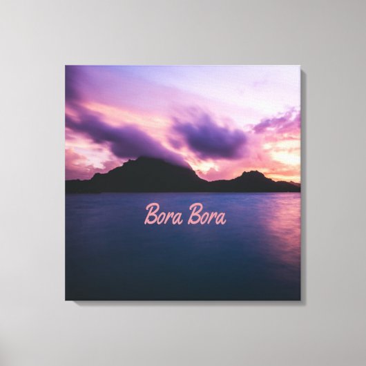 Bora Bora Suset Island Beach Canvas Afdruk (Voorkant)