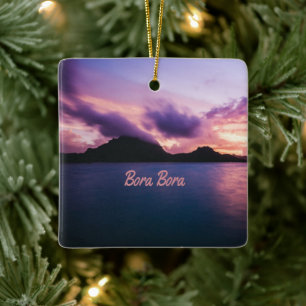 Bora Bora Suset Island Beach Keramisch Ornament
