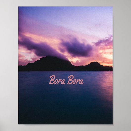 Bora Bora Suset Island Beach Poster (Voorkant)