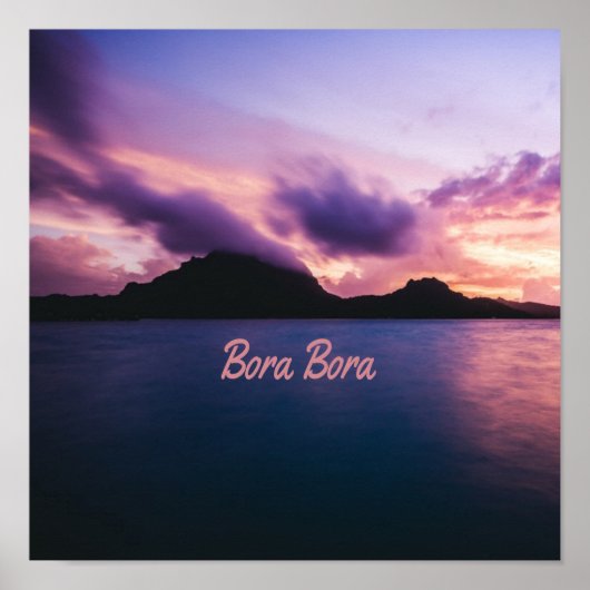 Bora Bora Suset Island Beach Poster (Voorkant)