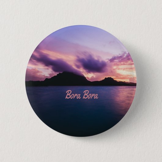 Bora Bora Suset Island Beach Ronde Button 5,7 Cm (Voorkant)