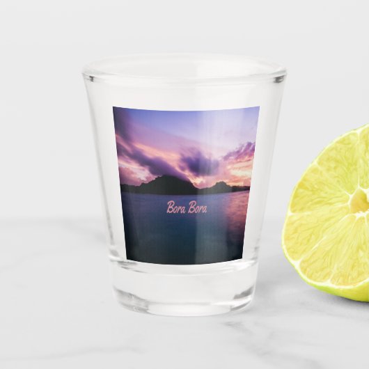 Bora Bora Suset Island Beach Shot Glas (Voorkant)