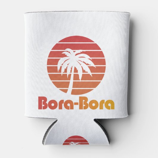 Bora Bora T-shirt voor reis, vakantie en vakantie Blikjeskoeler (Voorkant)