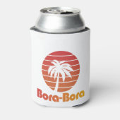 Bora Bora T-shirt voor reis, vakantie en vakantie Blikjeskoeler (Blikje Achterkant)
