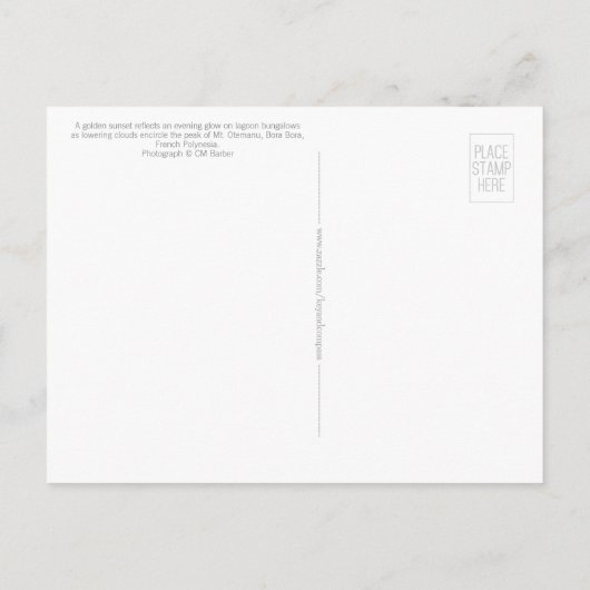 Bora Bora Tahiti Frans-Polynesië Reizen Briefkaart (Achterkant)