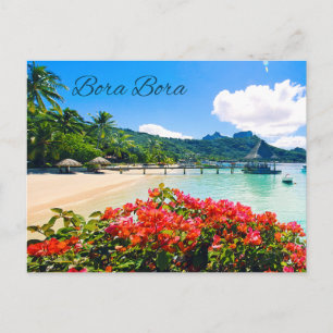 Bora Bora Tahiti Mooie Tropische Strand Briefkaart