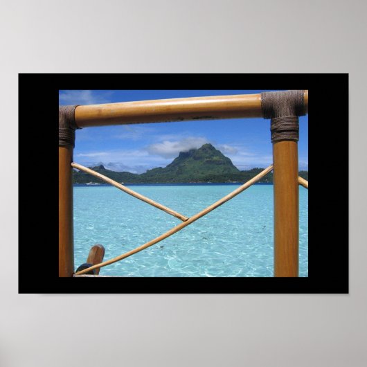 Bora Bora Tahiti Overwater Uitzicht Bungalow Poster (Voorkant)