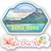 Bora Bora Tahiti Travel Vinyl Sticker (Voorkant)