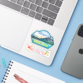 Bora Bora Tahiti Travel Vinyl Sticker (Laptop met iPhone)