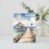 Bora Bora Tropical Beach Resort Waterverf Briefkaart (Staand voorkant)