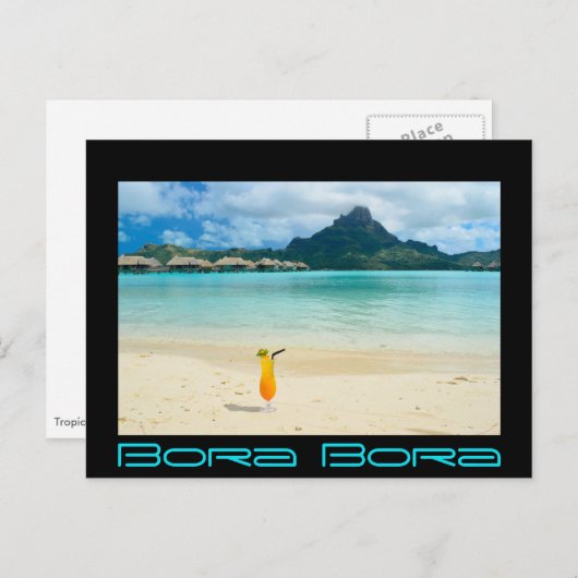 Bora Bora tropical cocktail briefkaart (Voorkant / Achterkant)
