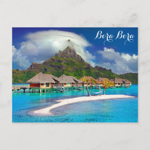 Bora Bora Tropical Island Beach Ocean Briefkaart