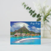 Bora Bora Tropical Island Beach Ocean Briefkaart (Staand voorkant)