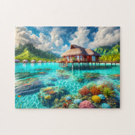 Bora Bora Tropische Bungalow boven water Legpuzzel